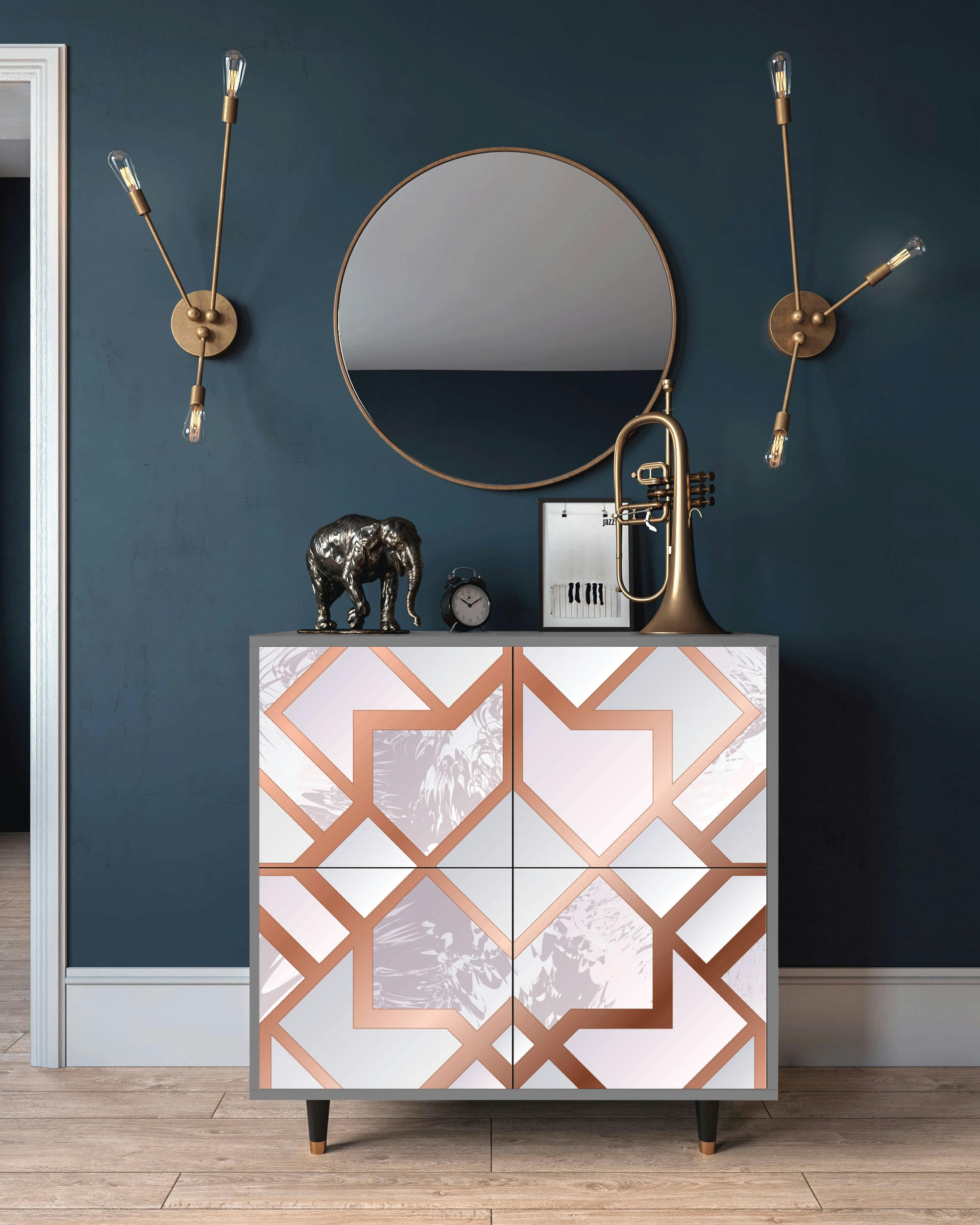 PASTEL FAIRYTALE - Buffet  rose clair 4 portes L 94 cm