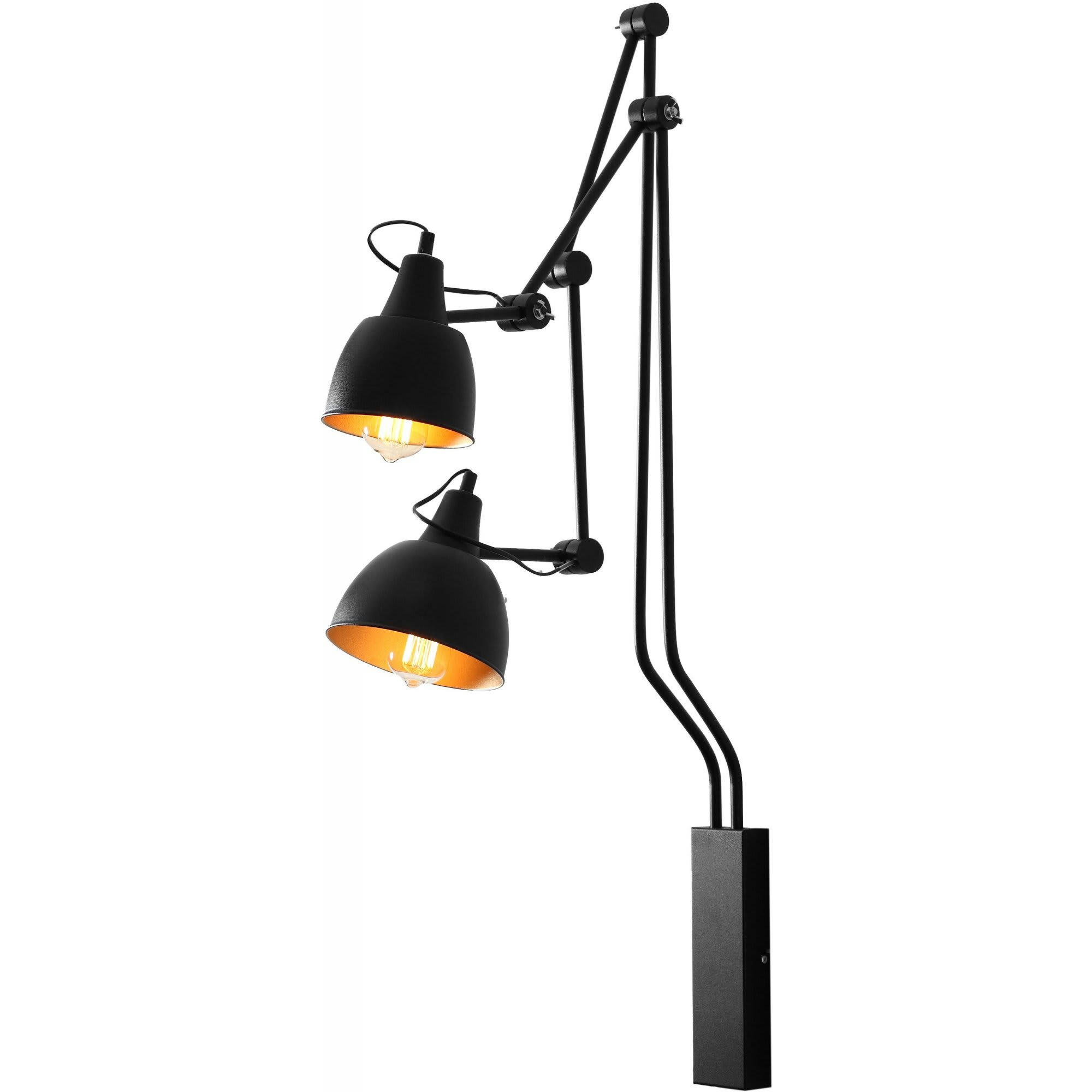 COBEN 2 - Applique Acier Noir 225x26x21 cm