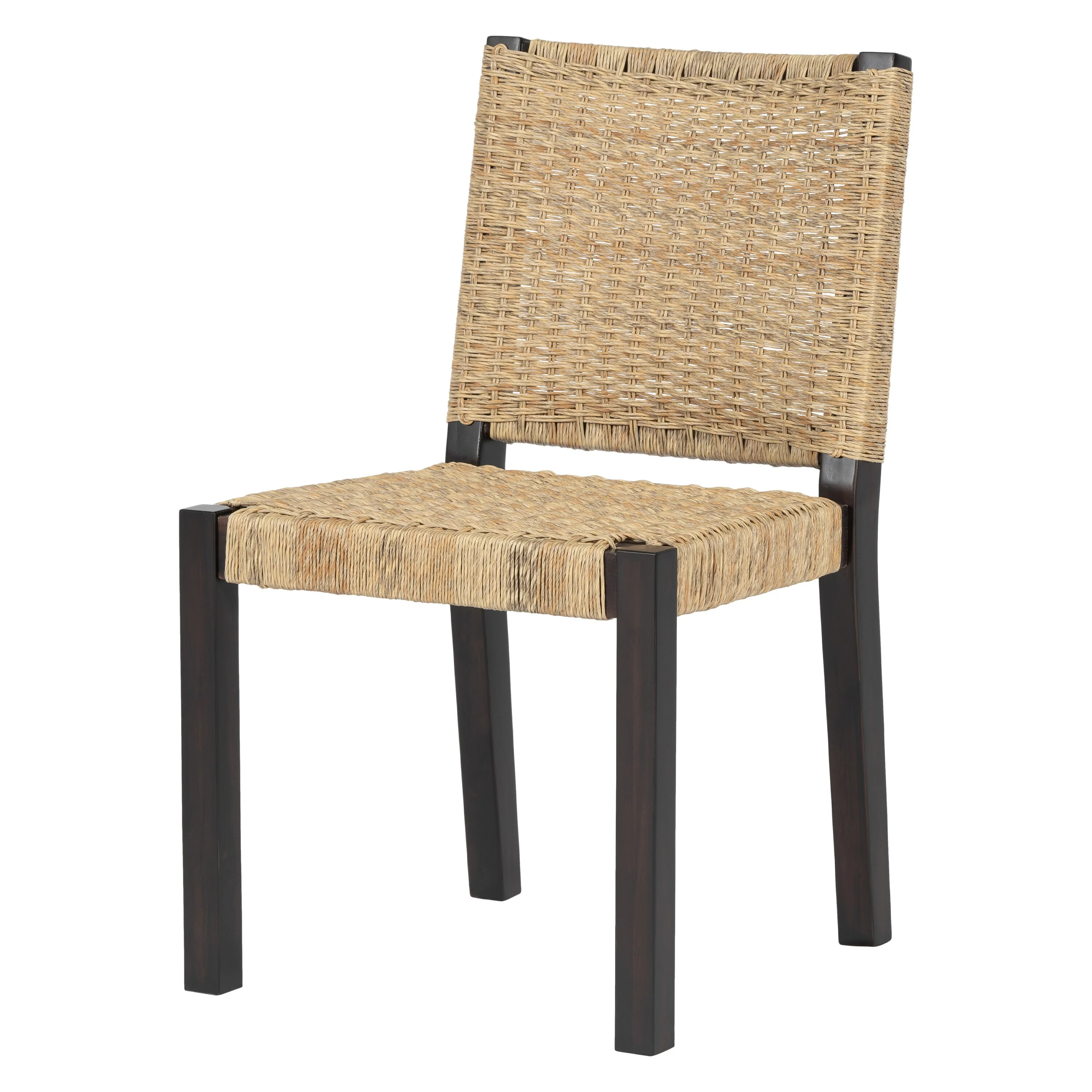 Farmhouse Modern Dining Chairs Set of 2-Solid Wood Rattan Backrest Indoor/Outdoor Versatility