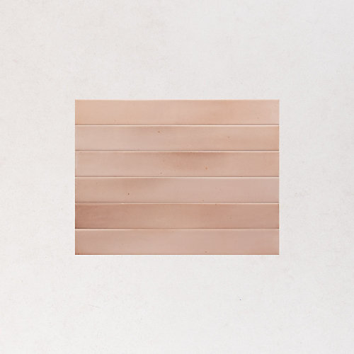 Faience Effet Zellige Rose MASSIMO Pink Sand 5x40cm - Les Carreaux de Jean