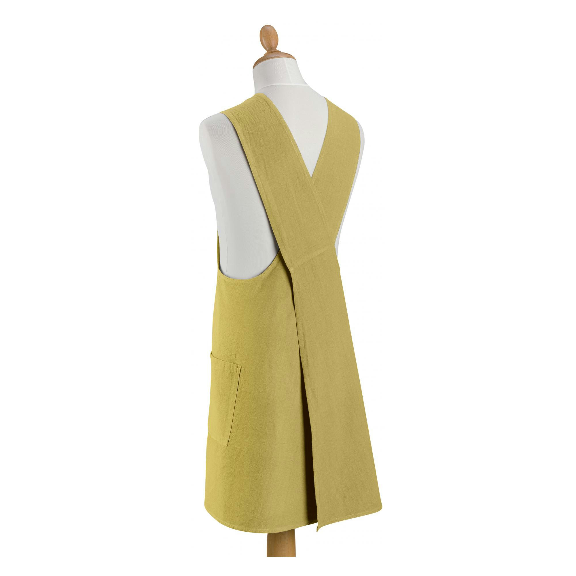 HARU - Tablier de cuisine japonais recyclé  en coton kaki 78 x 100