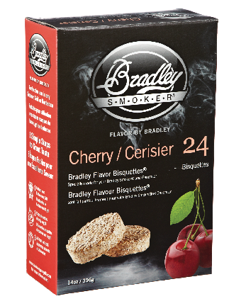 Bradley Smoker Cherry Flavoured Smoking Pure Wood Chip Bisquettes, 24-Pack