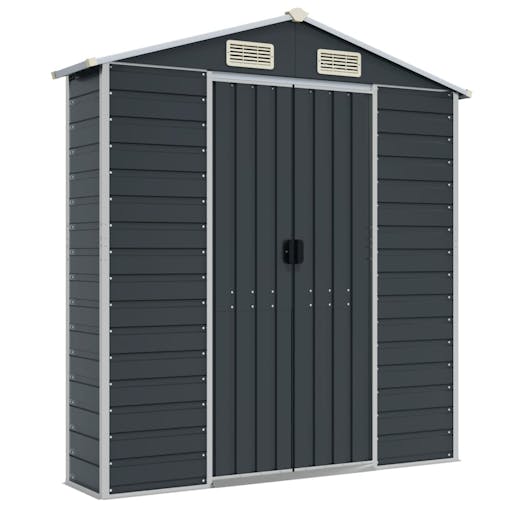NNEVL Garden Shed Anthracite 191x385x198 cm Galvanised Steel