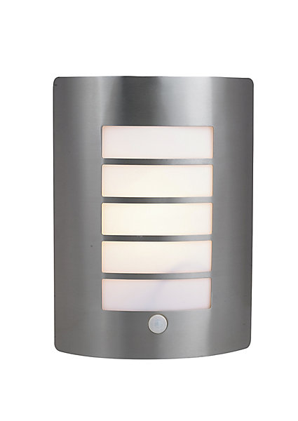 Applique murale à détection Grandy E27 40W IP44 GoodHome gris chrome