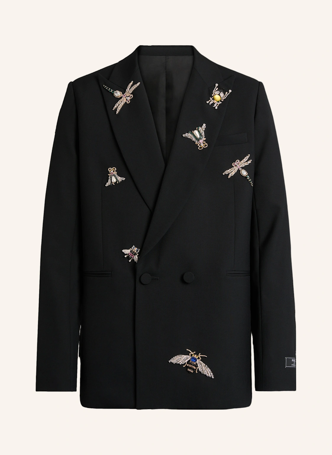 BALMAIN Bestickte Balmain Insect Jacke aus Wolle und Kristallen