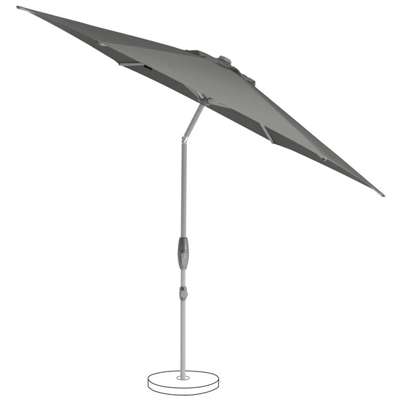 Sonnenschirm, Ø 330 cm, grau