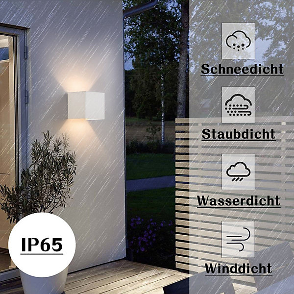 NETTLIFE Set de 2 Lampes Murales LED Ext, Blanc Chaud IP65, pour Maison, Chambre à Coucher, Cage d Escalier