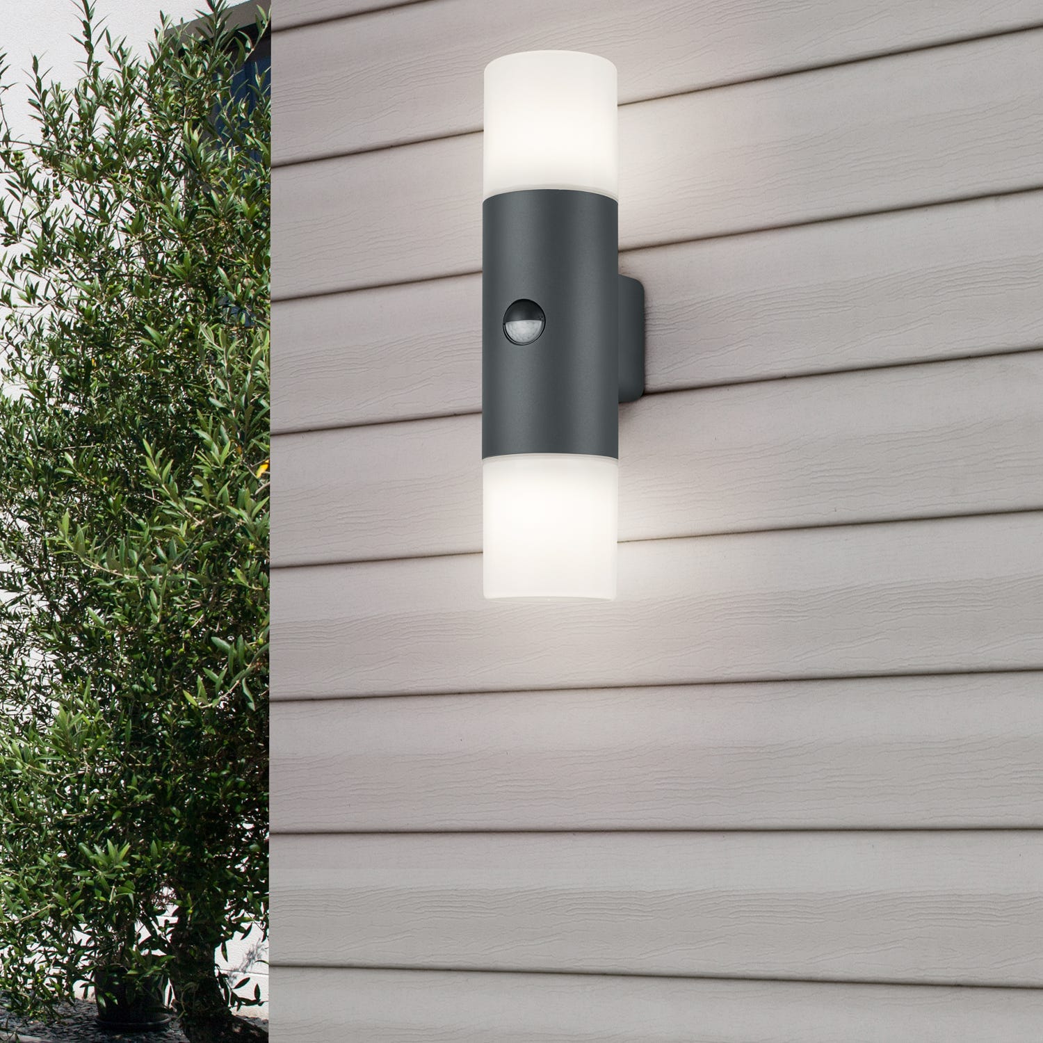 Applique da giardino 2 luci con sensore Hoosic antracite Trio