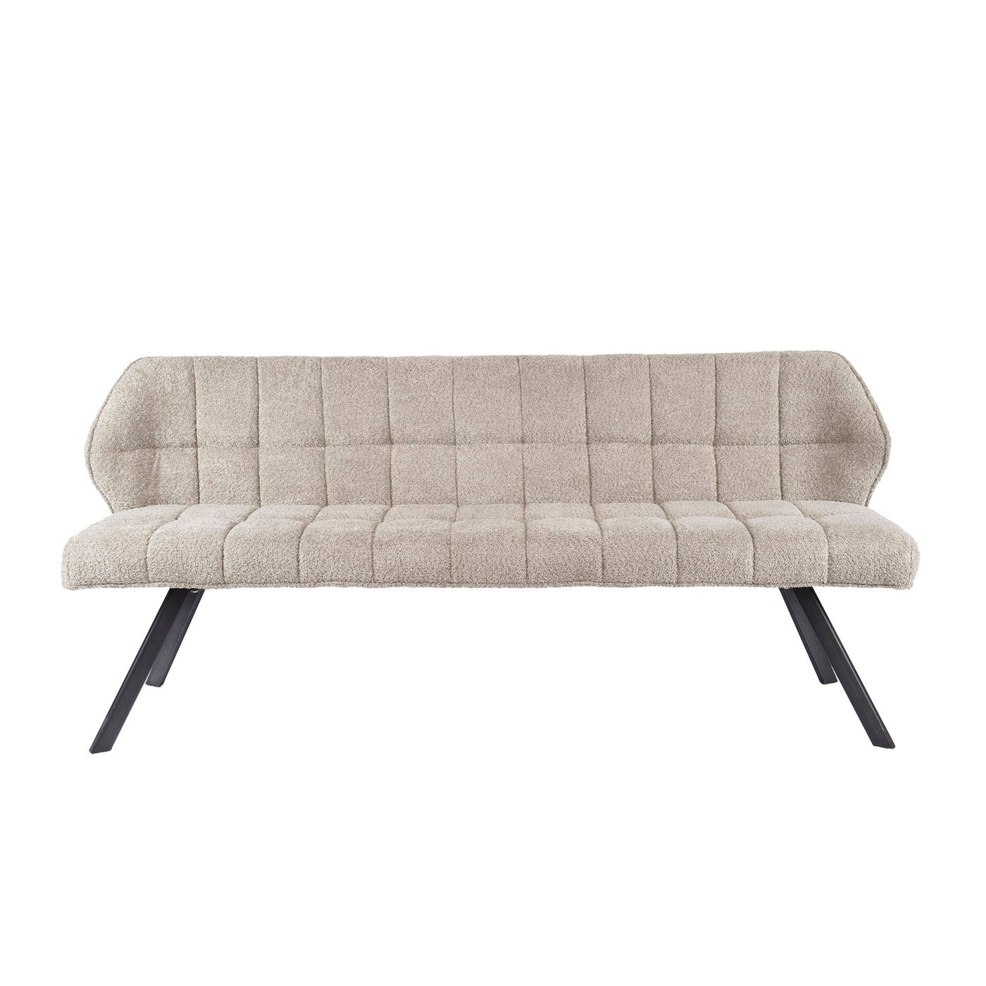 Giga Meubel Eetkamerbank Raster - Zand Bouclé - 180x59x84cm