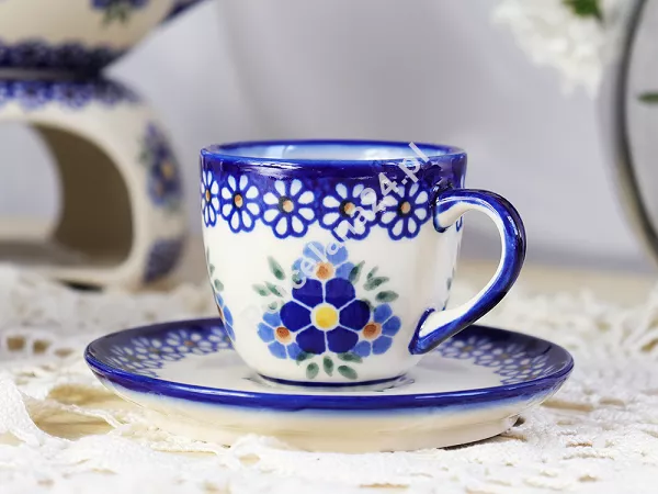Filiżanka ze spodkiem do espresso 0,11 L / 12,5 cm Bolesławiec - Altmańska Polana gat. I