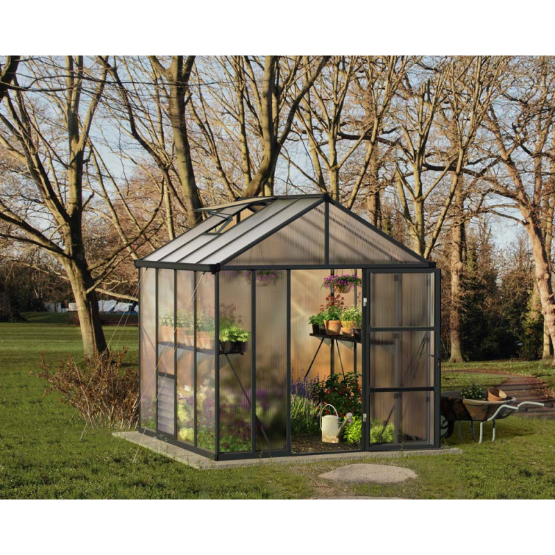 Serre en polycarbonate Glory grise 5,7 m² CANOPIA