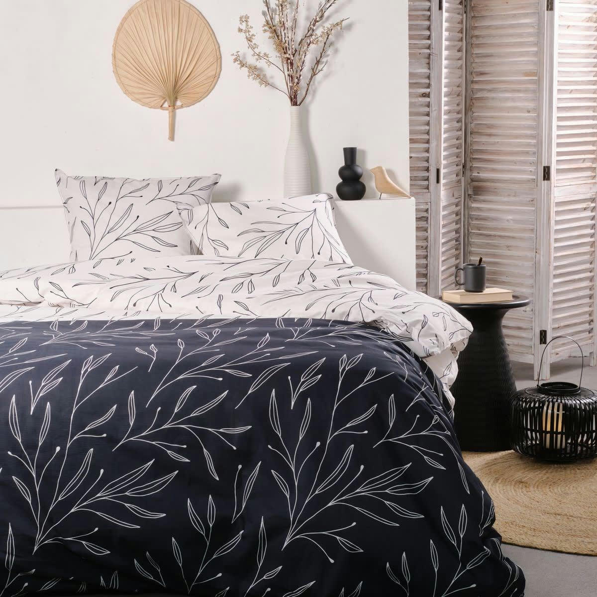 SUNSHINE JULES - Parure de lit imprimé en coton blanc 240x260