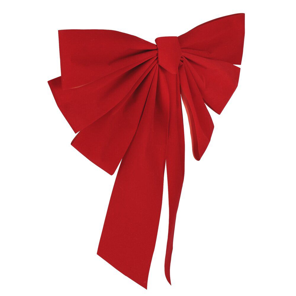 Décoration noeud de No&euml;l plastique rouge
