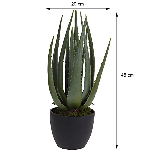 Sztuczny ALOES w doniczce do salonu na balkon 45 cm zielony