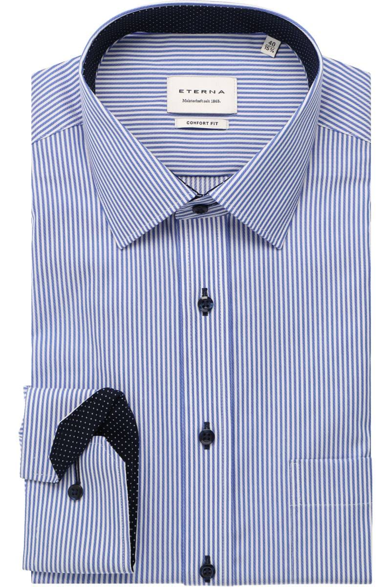 ETERNA Comfort Fit Hemd blau/weiss, Gestreift