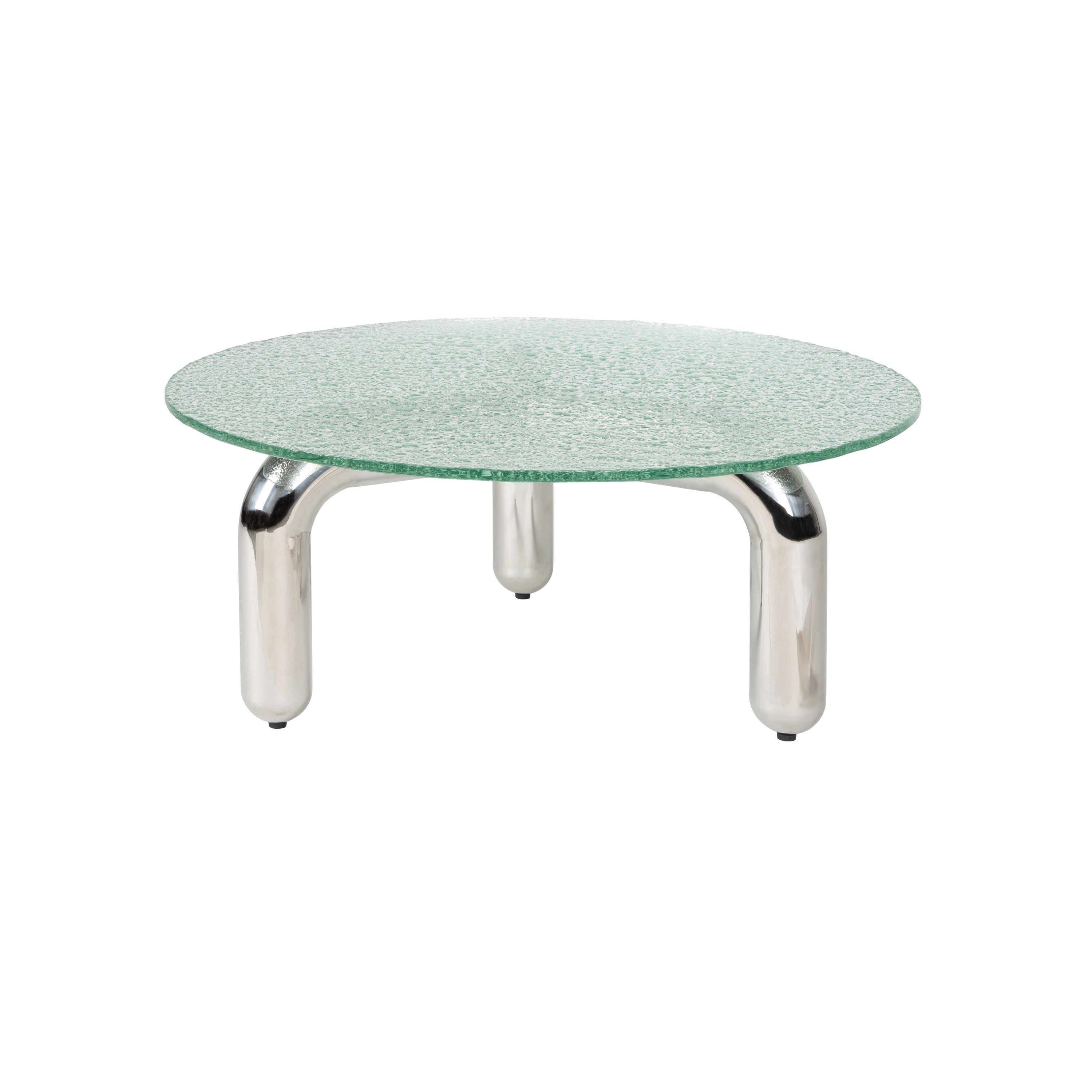 Dutchbone Marly Salontafel Rond 80 cm Glas/Chroom - Zilver