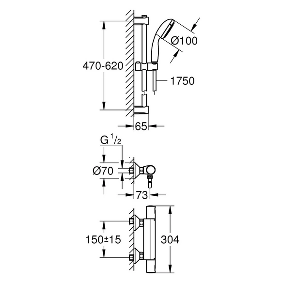 Thermostat-Brausebatterie »Precision Start«, chromfarben