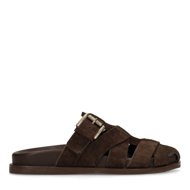 Bruine suède slippers