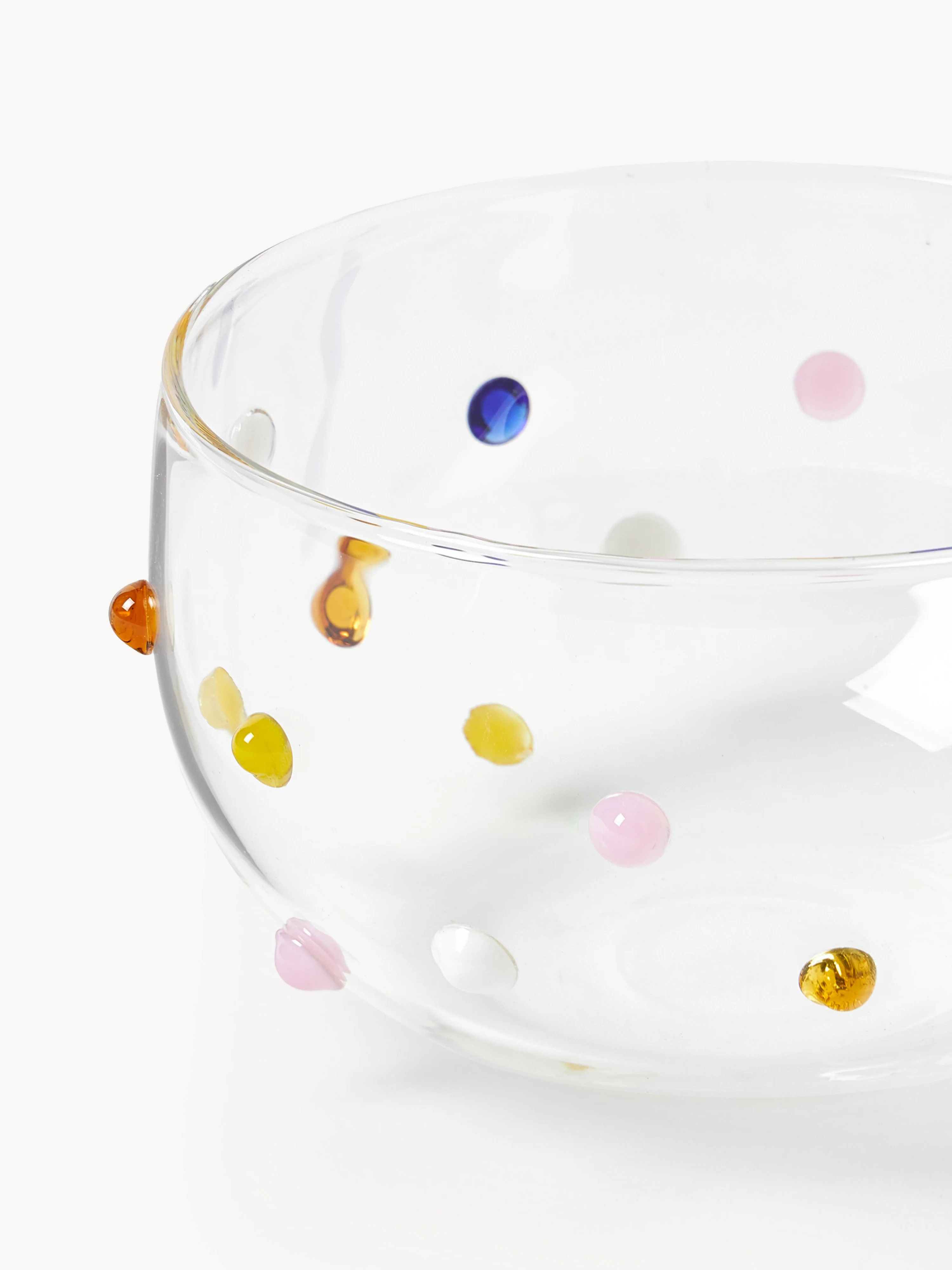 Mundgeblasene Schälchen Perli aus Borosilikatglas, 4er-Set