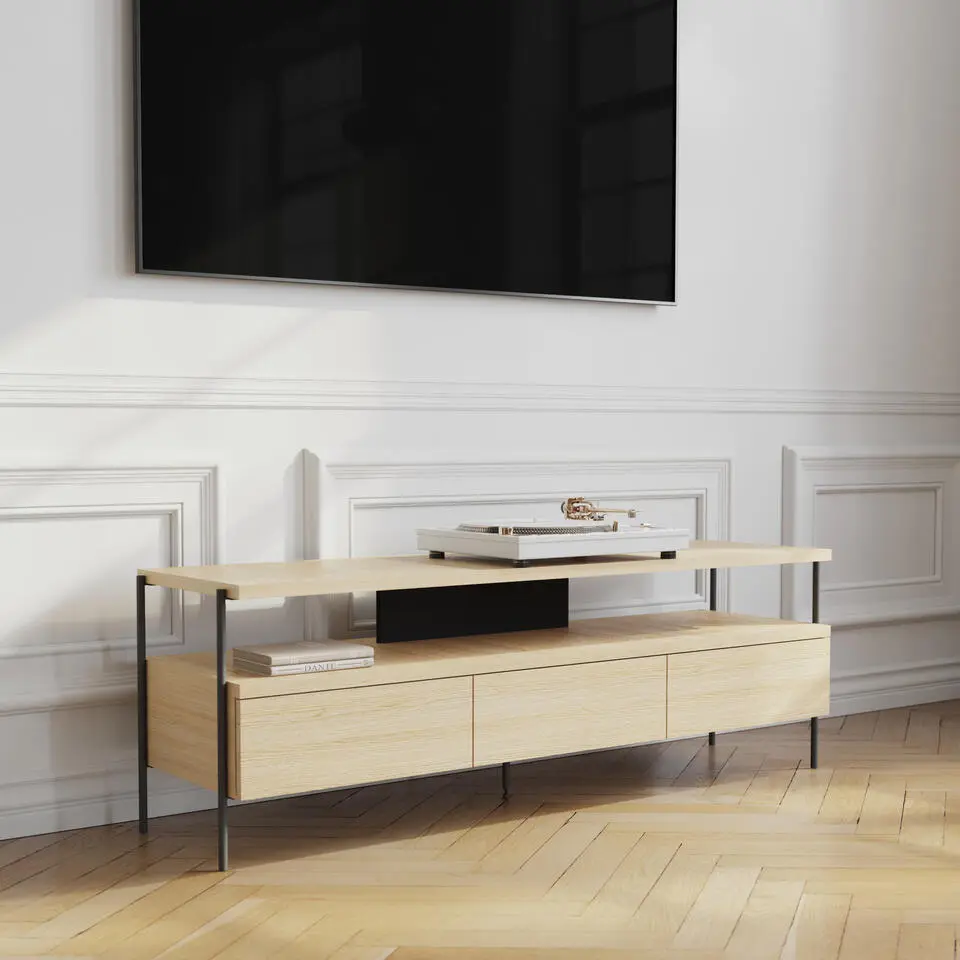 TV-meubel PUFFIN 154 cm 3S naturel eiken