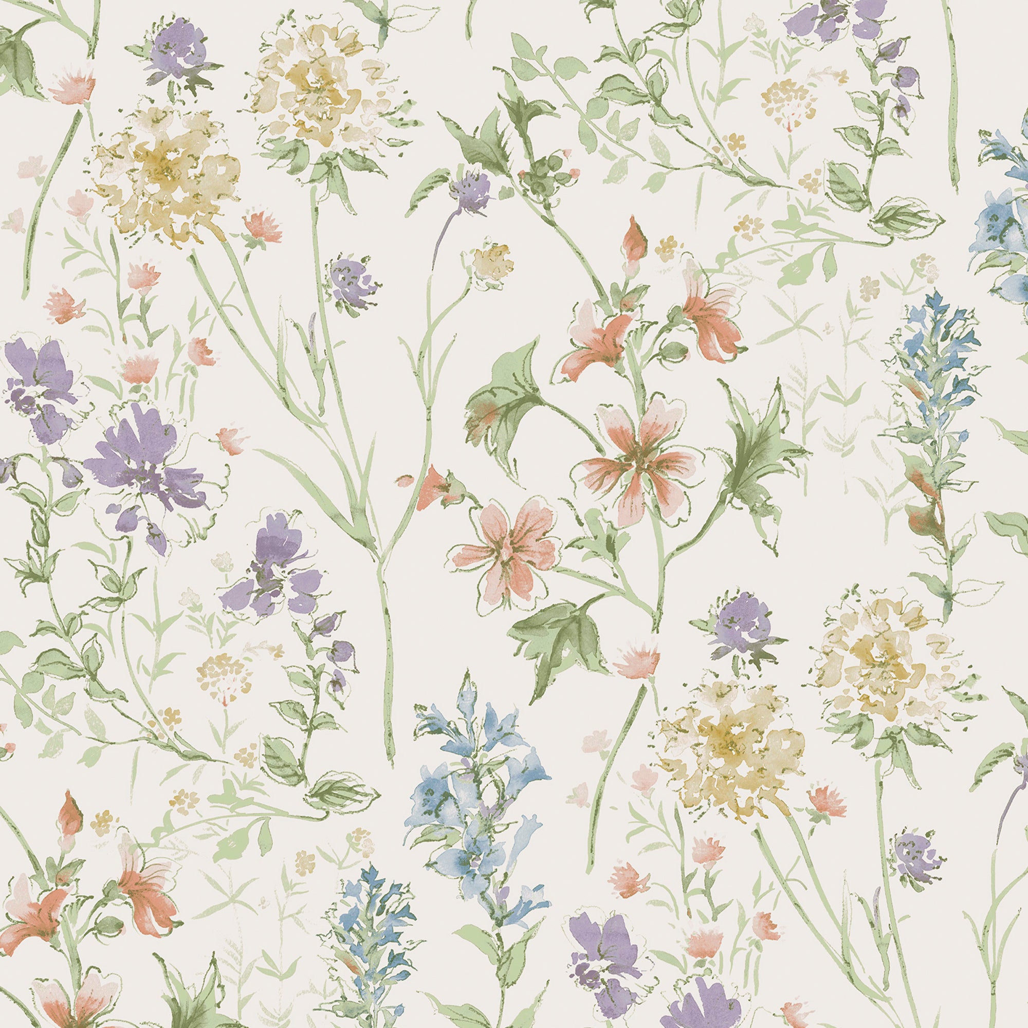 Laura Ashley Vliesbehang - Wild Meadow Chalk Roze