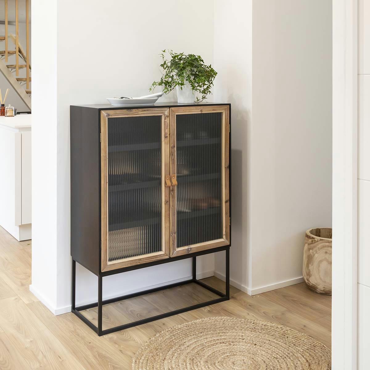 - Armoire en métal noir 80 cm