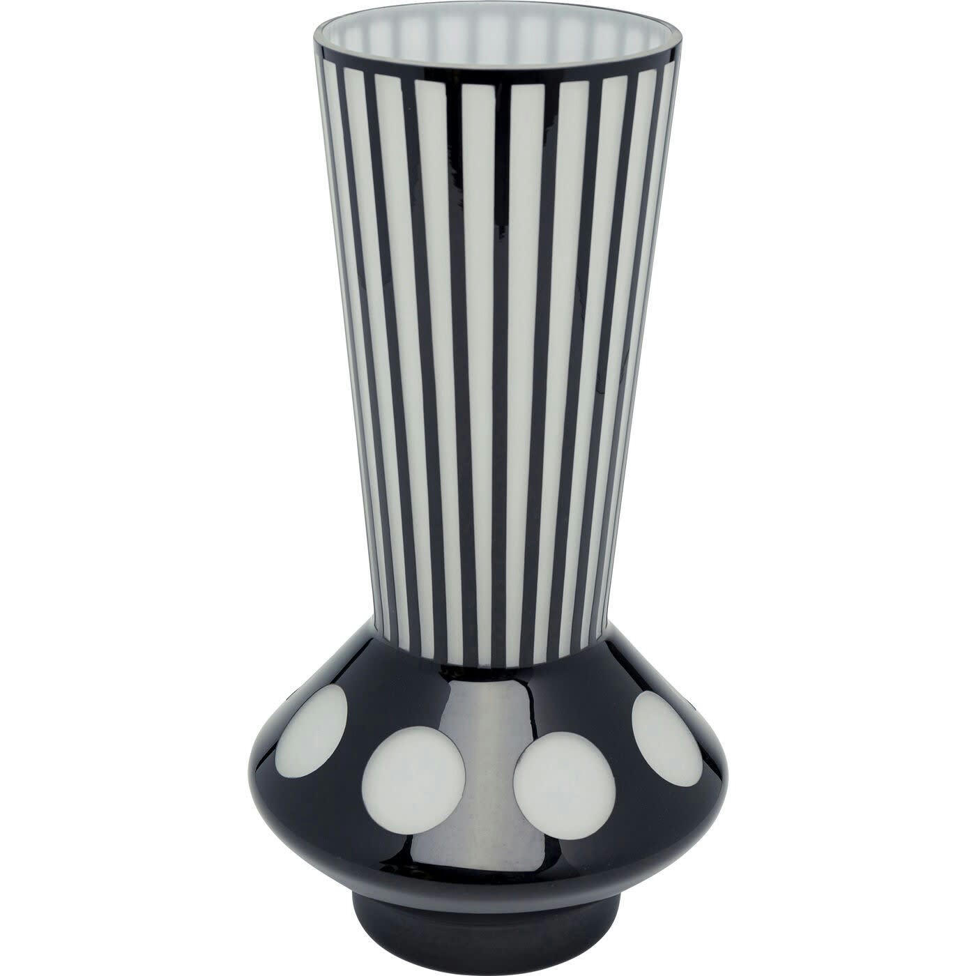 BRILLAR - Vase en verre noir et blanc H40