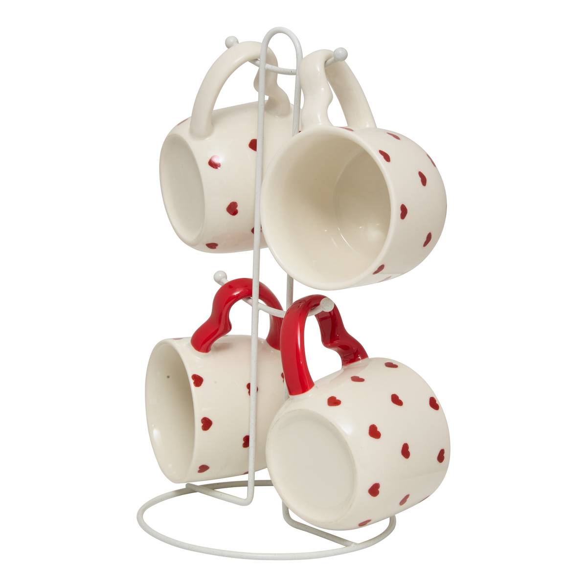 Set of 4 "Valentine" mugs 220 ml, New Bone China (Porcelain), White