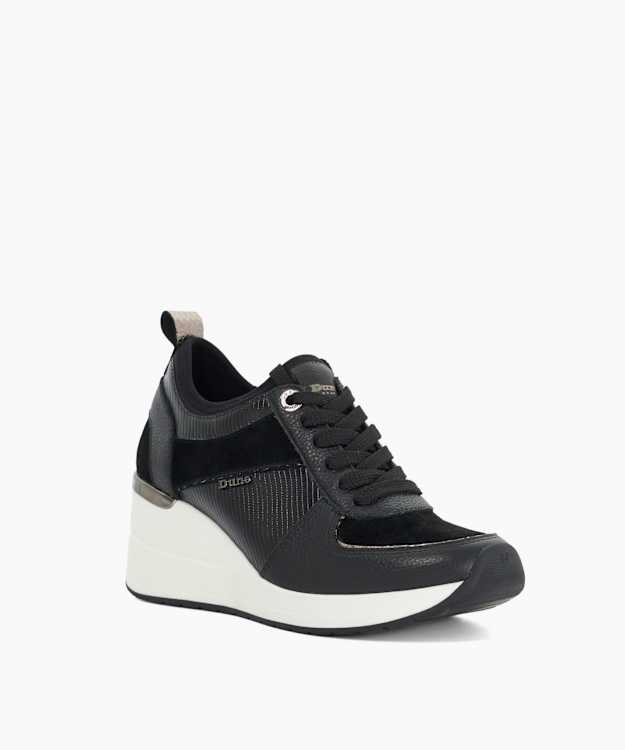 Eloisa Black - Lace-Up Wedge Trainers
