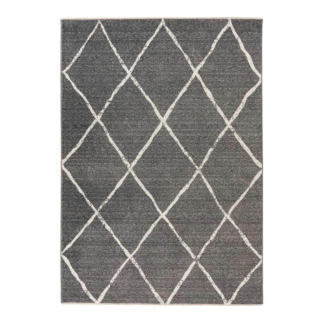 RUNA - Tapis ethnique berbère en polyester argenté 80x150