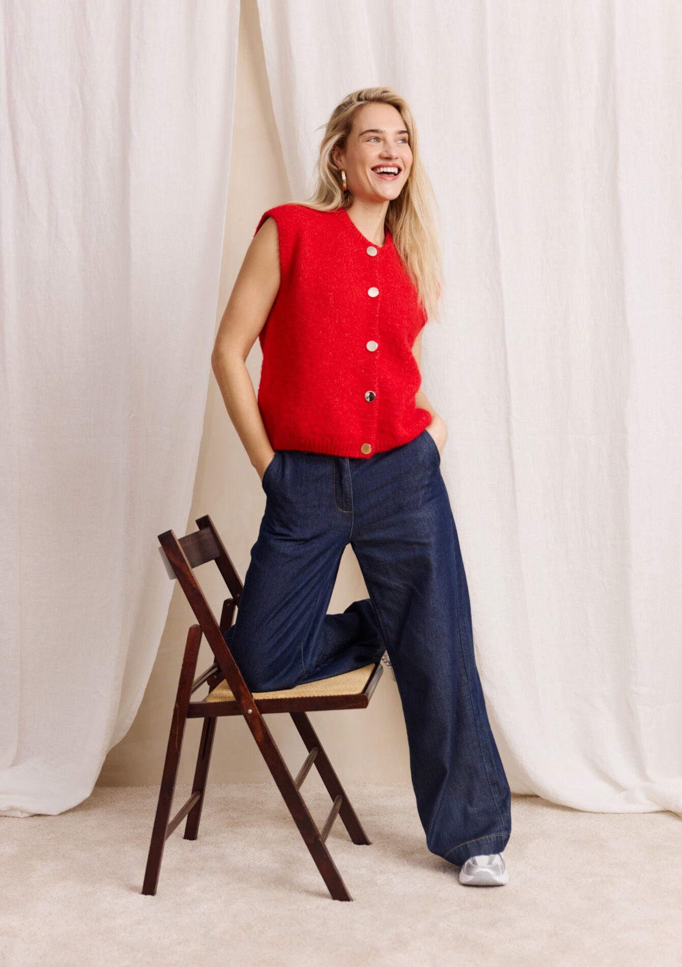 Wijde jeans met hoge taille