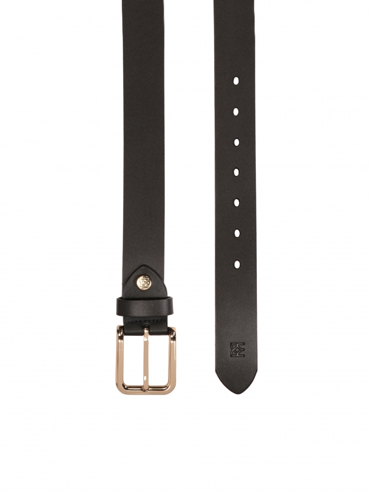 Universal black belt with gold buckle