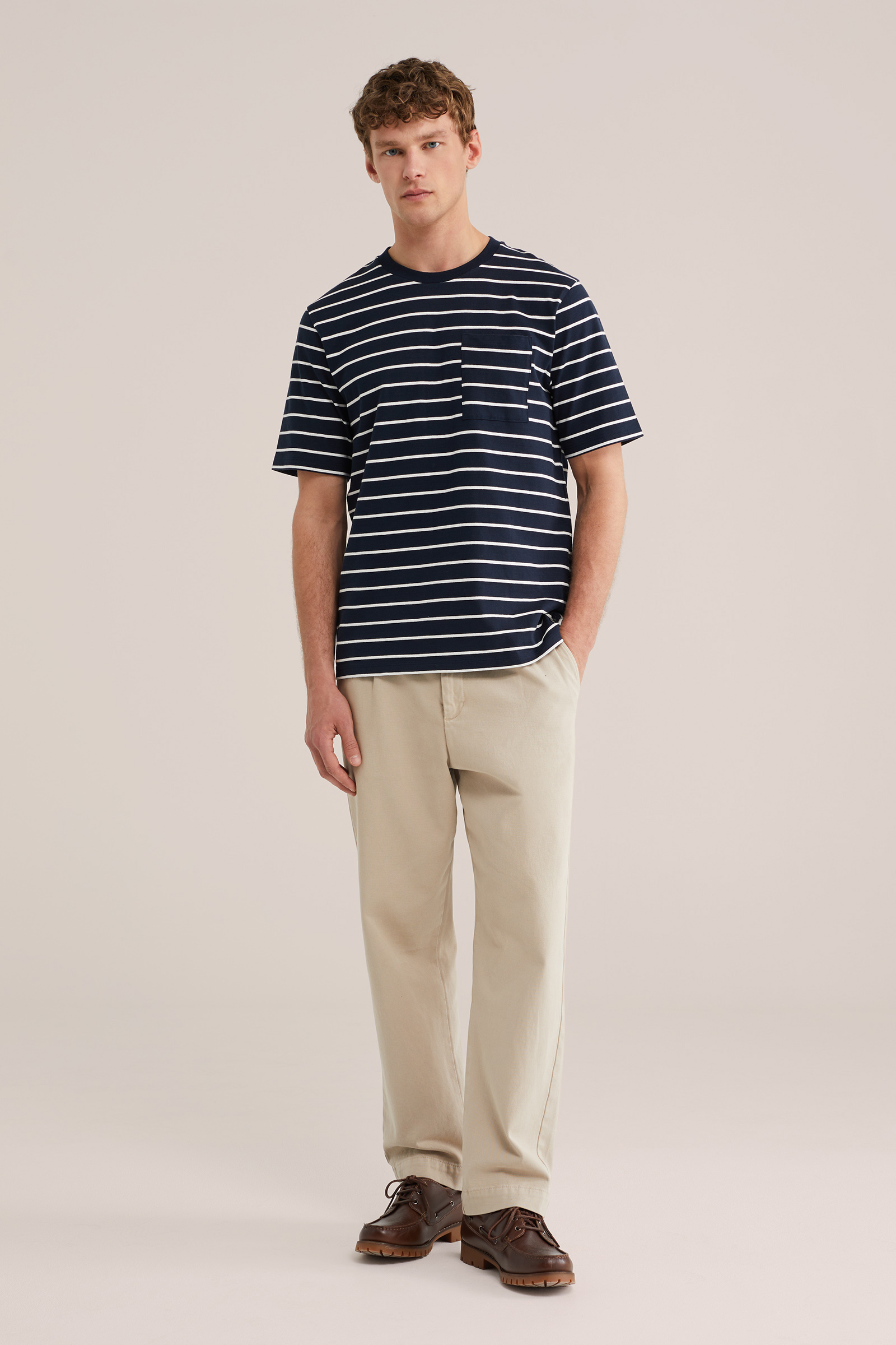 Heren relaxed fit T-shirt met streep