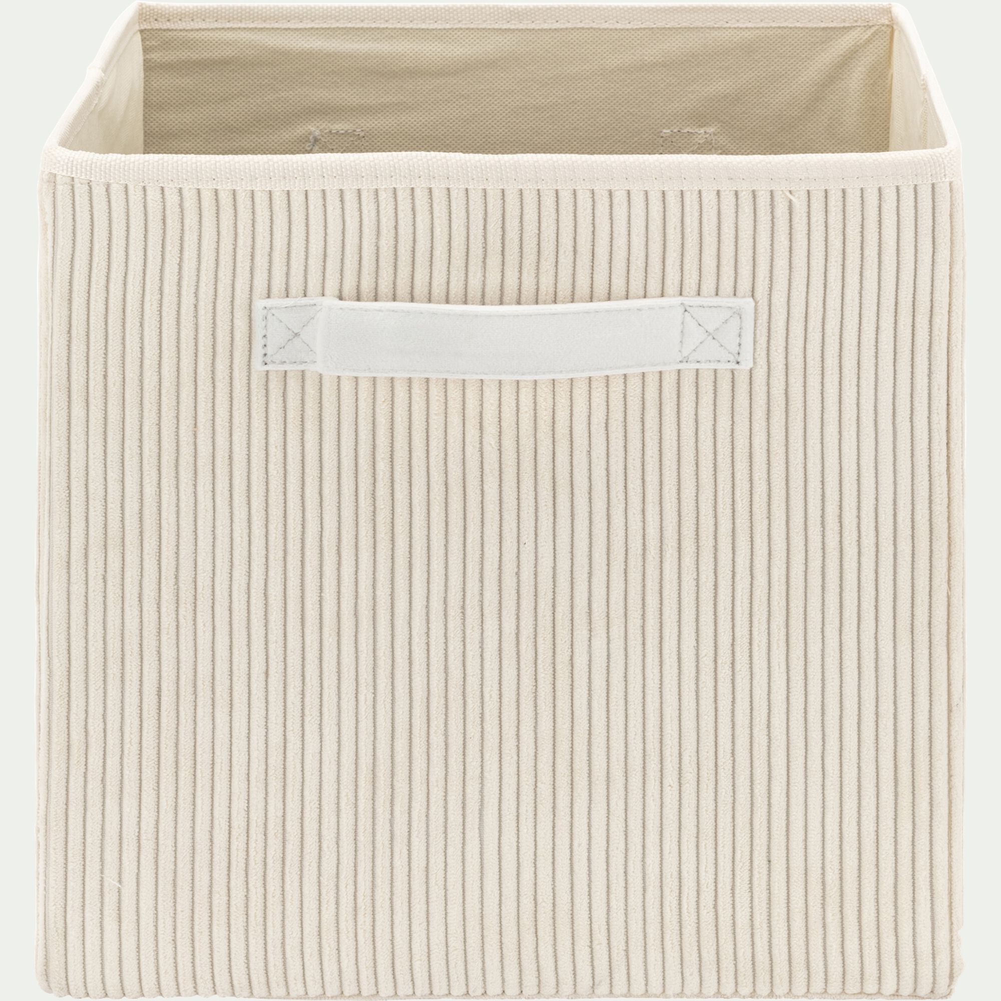 VELA - Panier de rangement en velours côtelé H30xL30cm - blanc ventoux