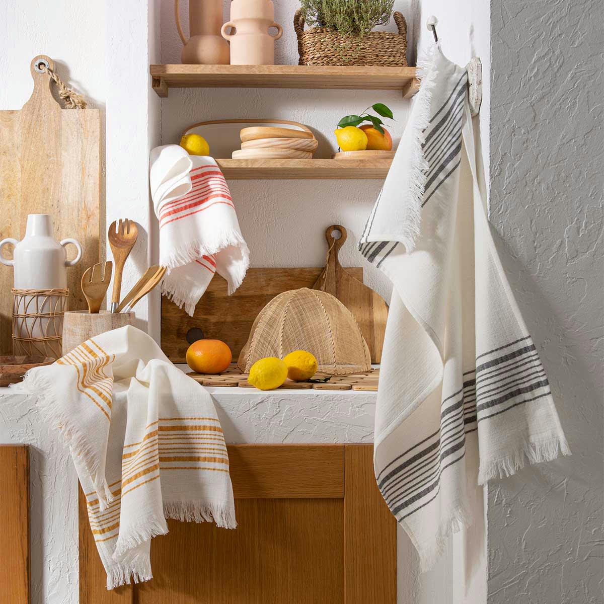 BISE - Torchon en gaze de coton jaune 50x75