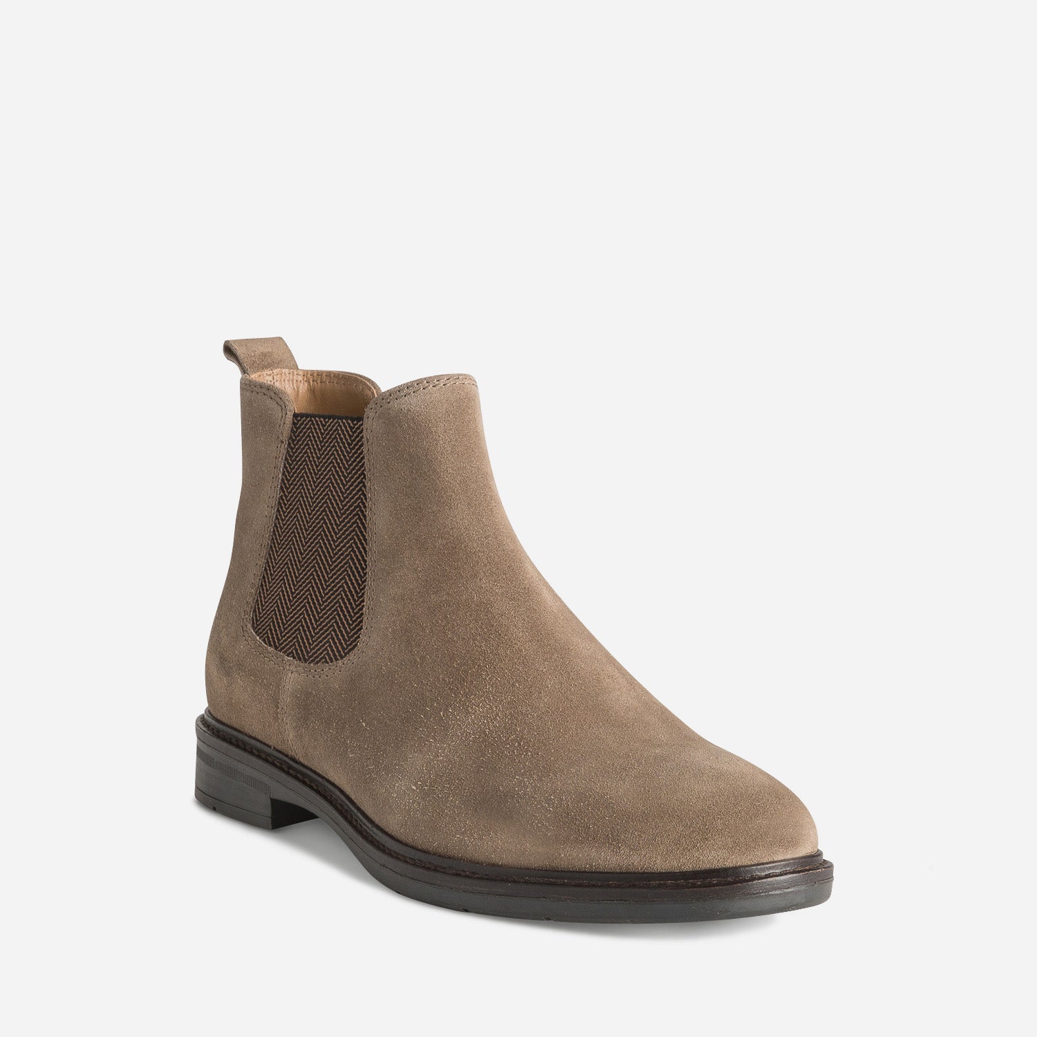 Chelsea boots taupe cuir velours