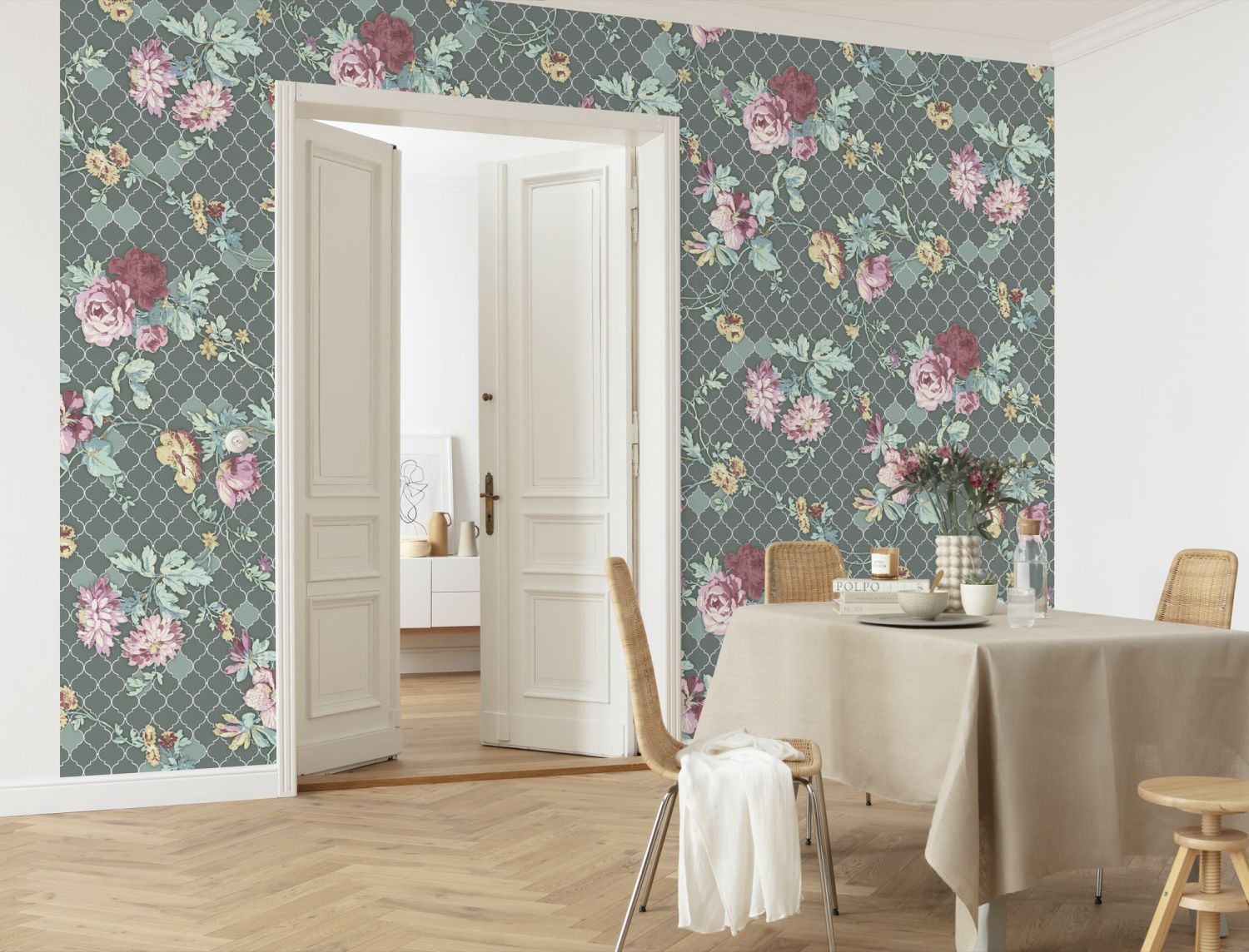Sanders & Sanders fotobehang romantische bloemen multicolor - 400 x 280 cm - 612033