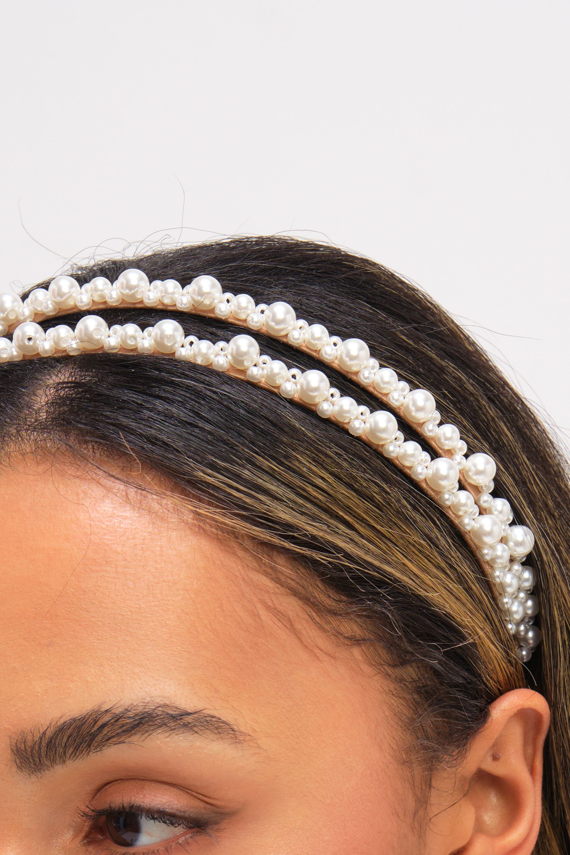 Jon Richard Pearl Double Row Headband