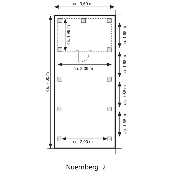 Geräteraum »Potsdam 2«, BxT: 316 x 193 cm, geeignet für: Carport