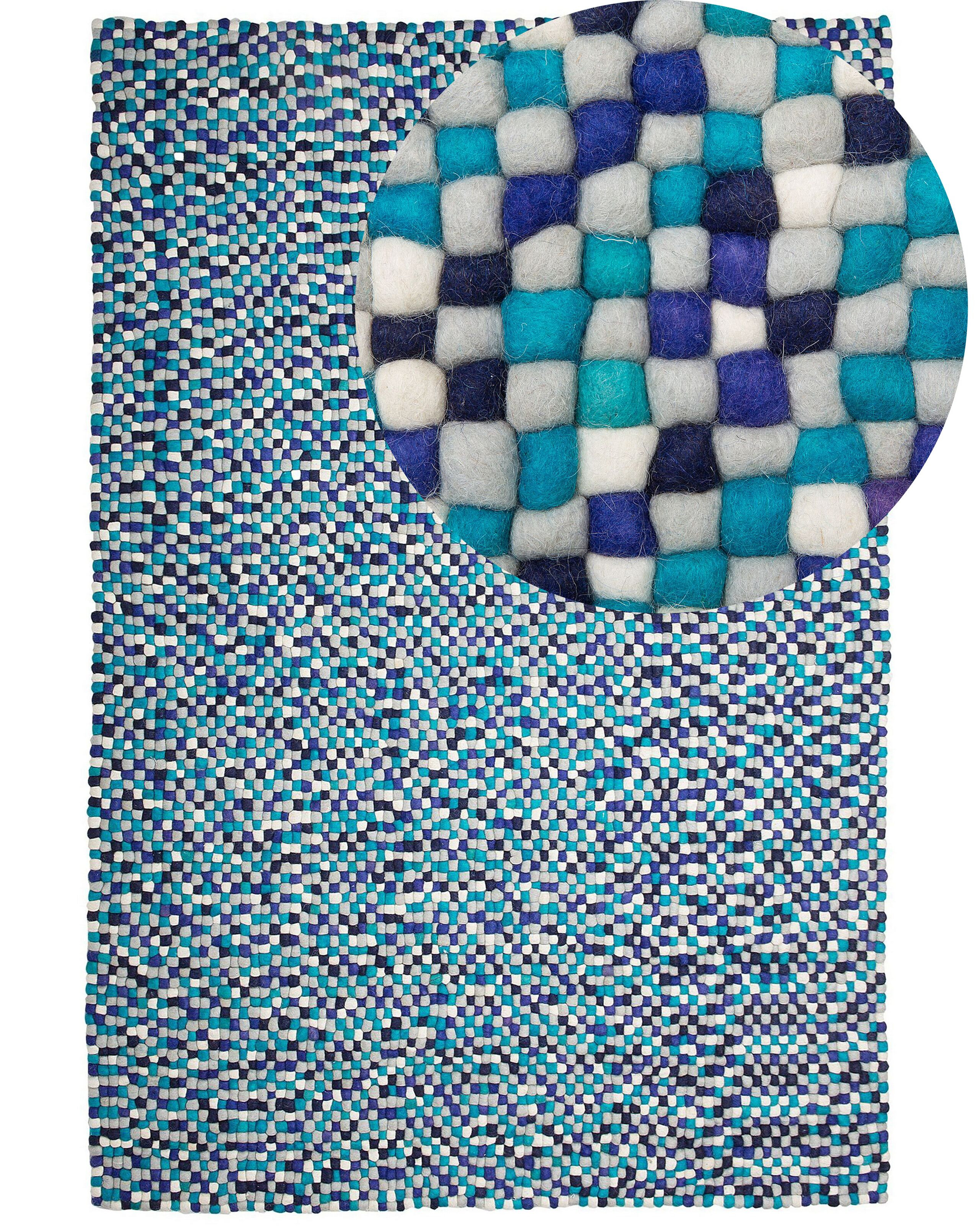 Dywan z kulek filcowych 160x230 cm kolorowy