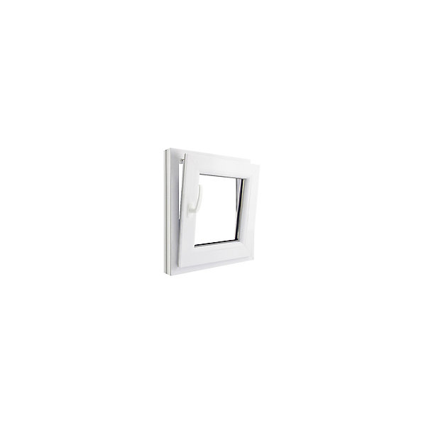 Fenêtre 1 vantail oscillo-battante, tirant droit double vitrage GoodHome en PVC blanc l.45 x H.48 cm