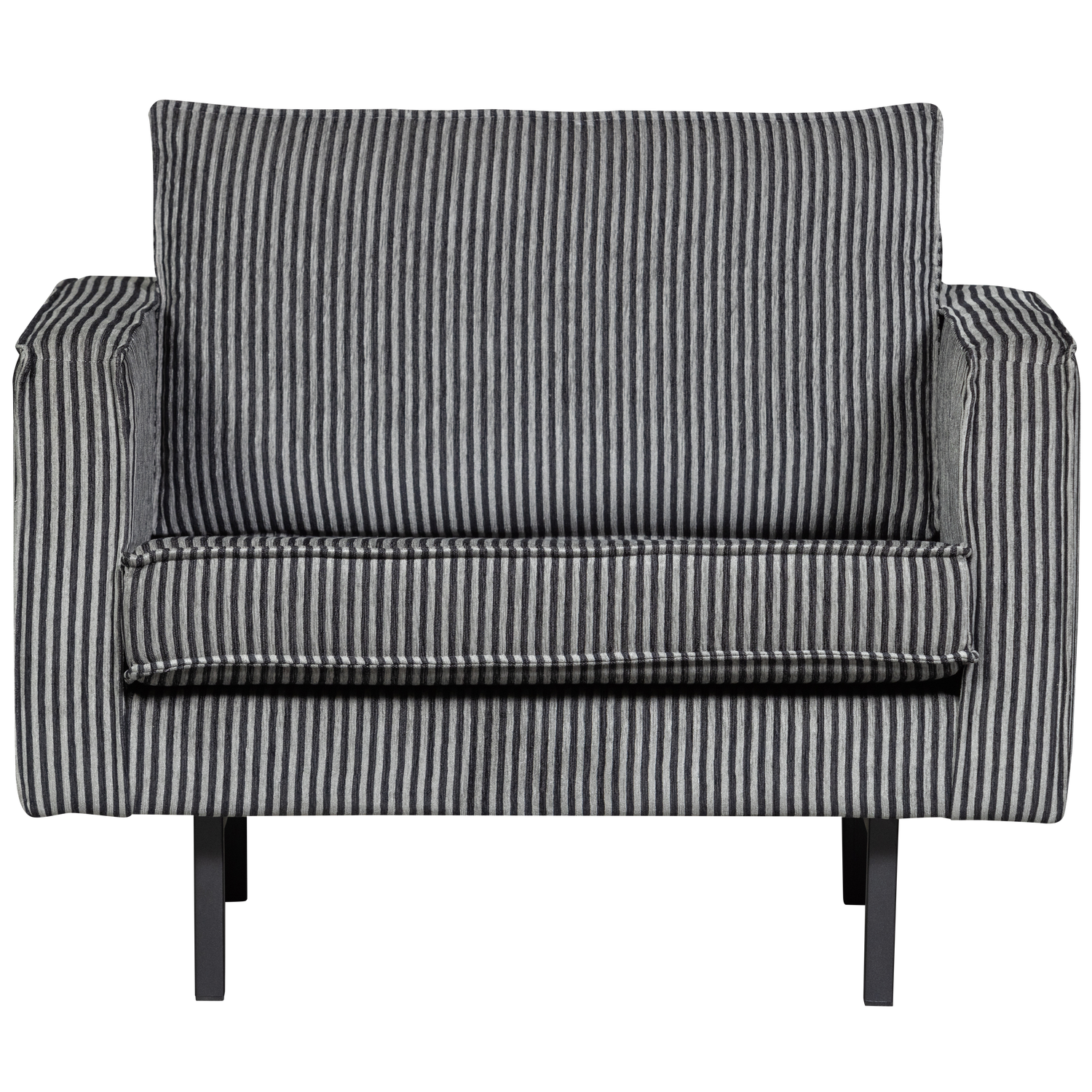 WOOOD fauteuil Rodeo - Streep - Zwart/Grijs - 85x105x86 cm