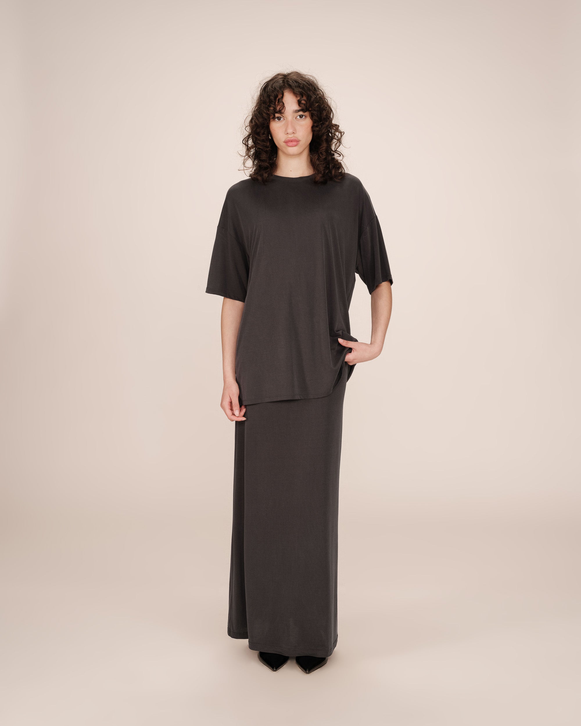 T-shirt en modal carbone Santo