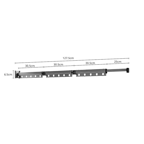SOGA 127.5cm Suction-Mounted Retractable Clothing Drying Rack