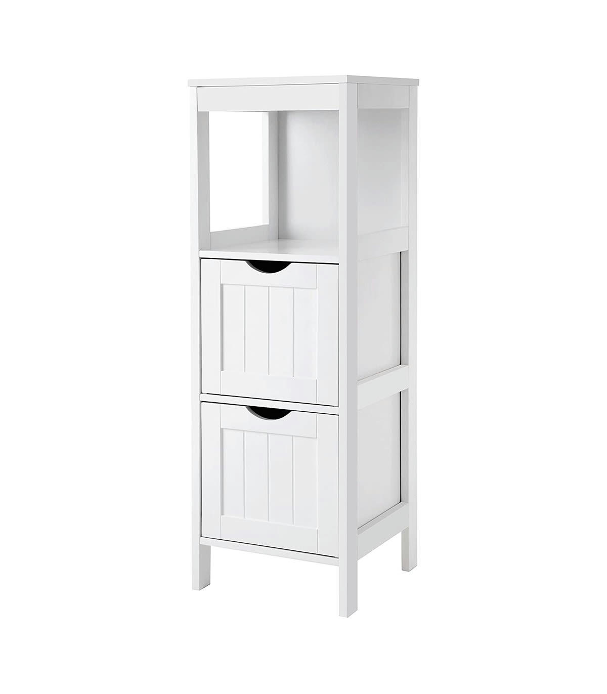 - Rangement de Salle de Bain 2 Tiroirs L89 cm - Blanc