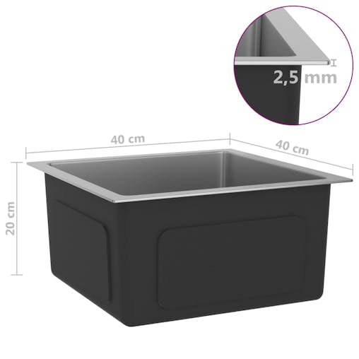 NNEVL Handmade Kitchen Sink Stainless Steel
