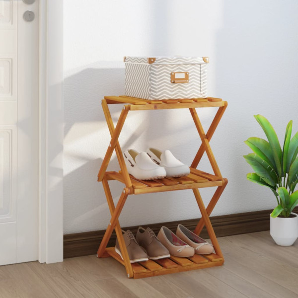 VidaXL Składany regał z 3 półkami brąz 43x31x63 cm