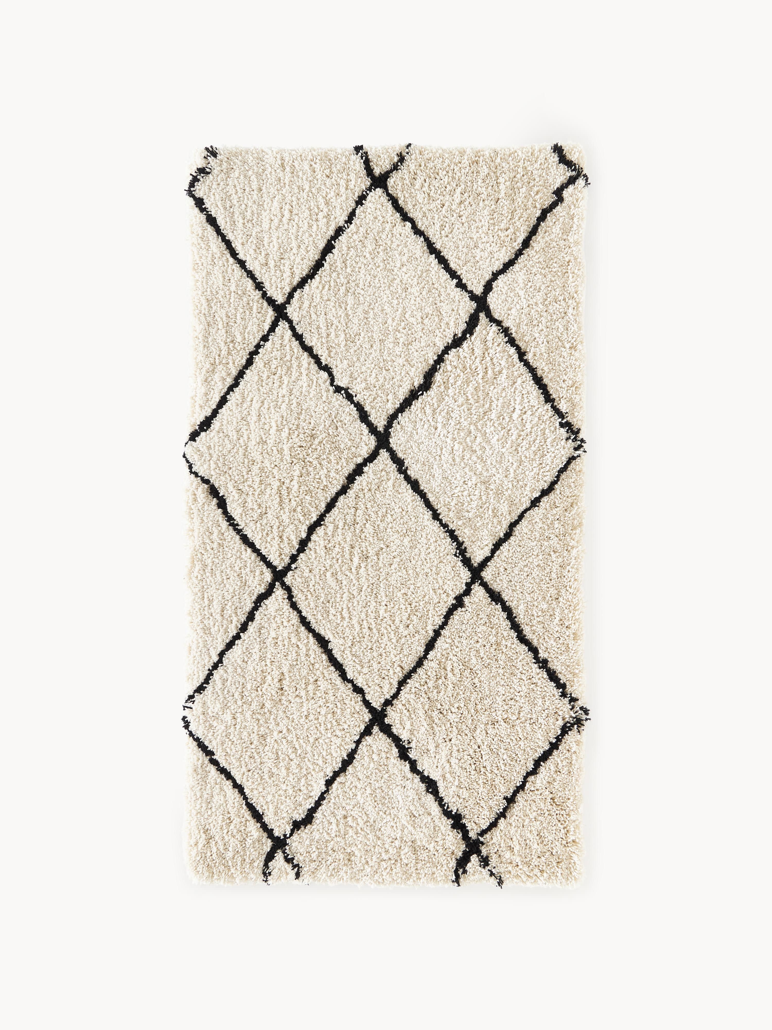 Flauschiger Hochflor-Teppich Naima, handgetuftet