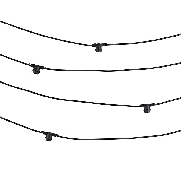 Guirlande esprit guinguette Feria Little Garden E27 IP44 blanc chaud 15m noir