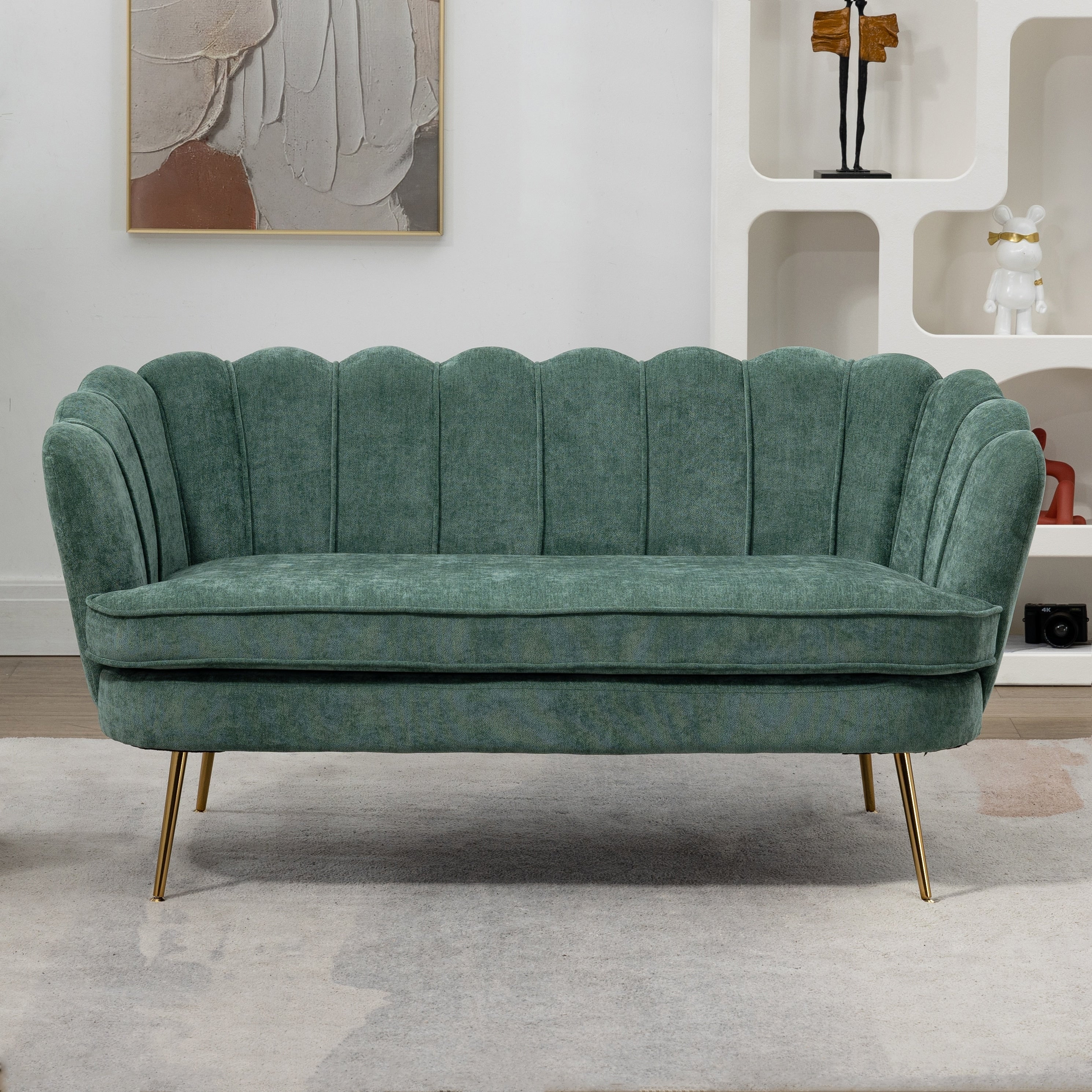 59W Mid-century Modern Tufted Loveseat Upholstered Sofa